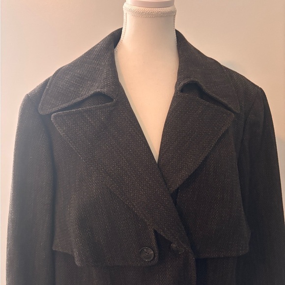Lafayette 148 New York Brown Pea Coat with Notched Lapel Wool Sz 22 - Picture 2 of 13